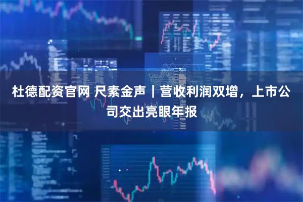 杜德配资官网 尺素金声｜营收利润双增，上市公司交出亮眼年报